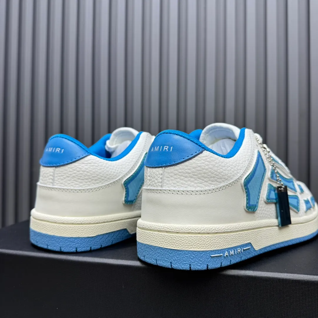 Men's men's shoes 💰600 AMIRI high street sneakers with bone sports shoes, toe layer cowhide upper, upper side bones, hand-stitched, good three-dimensional effect, customized metal LOGO, size 38-45 46